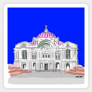 mexican beaux arts the bellas artes palace in art deco style Sticker